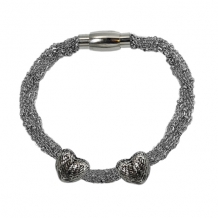 As armband Silver 2 hearts