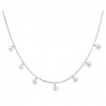 Zilveren naamketting met ronde letter bedels