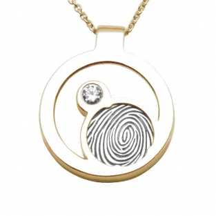 Gouden vingerafdruk ketting Jasmine